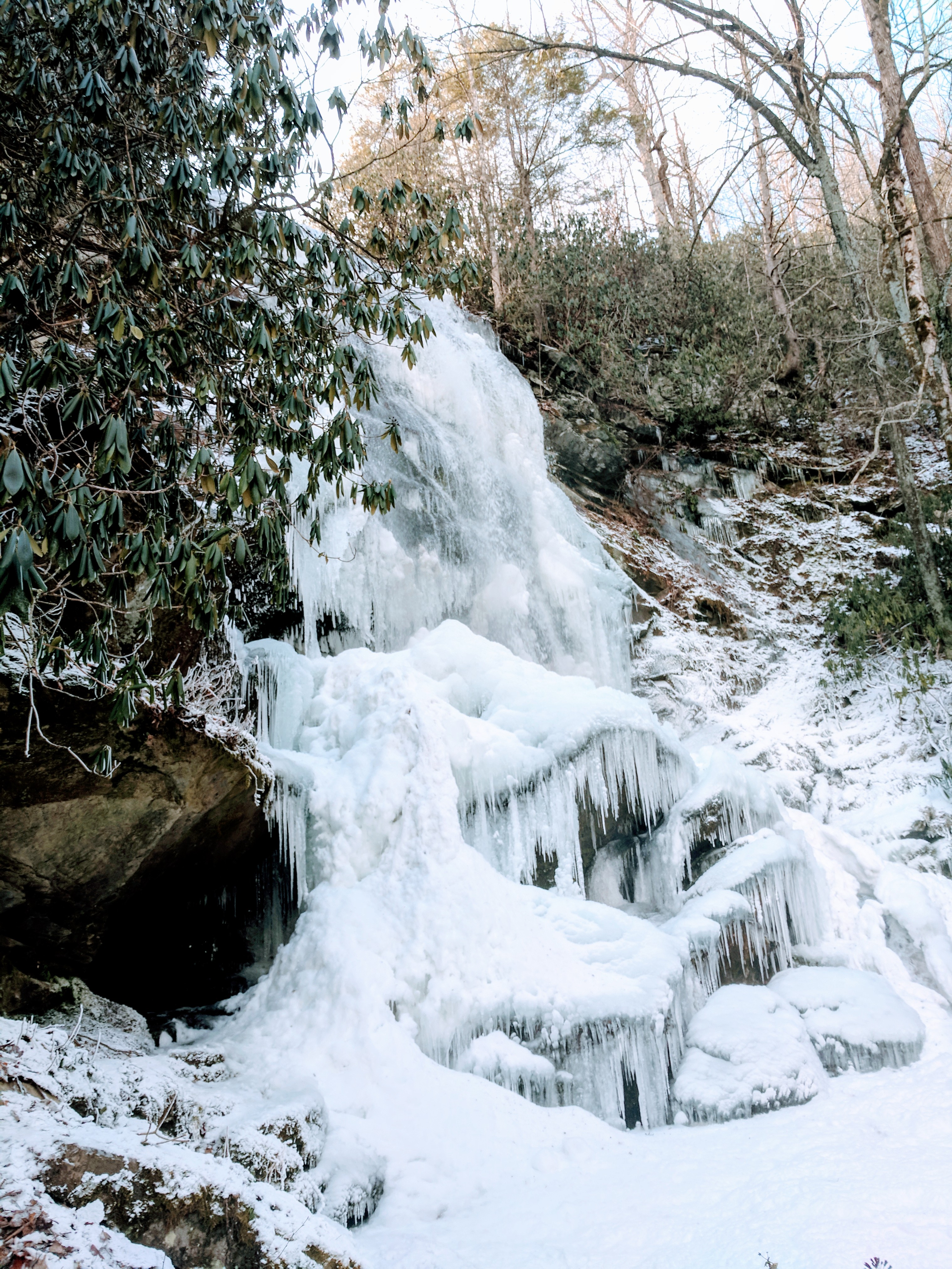 frozen waterfall in the woods